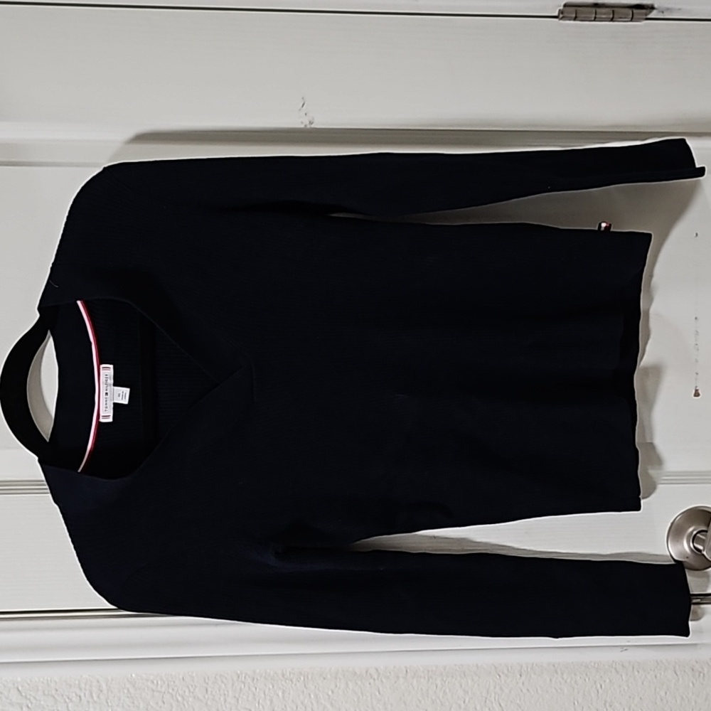 Tommy Hilfiger Navy Fitted Top - Size Extra Small